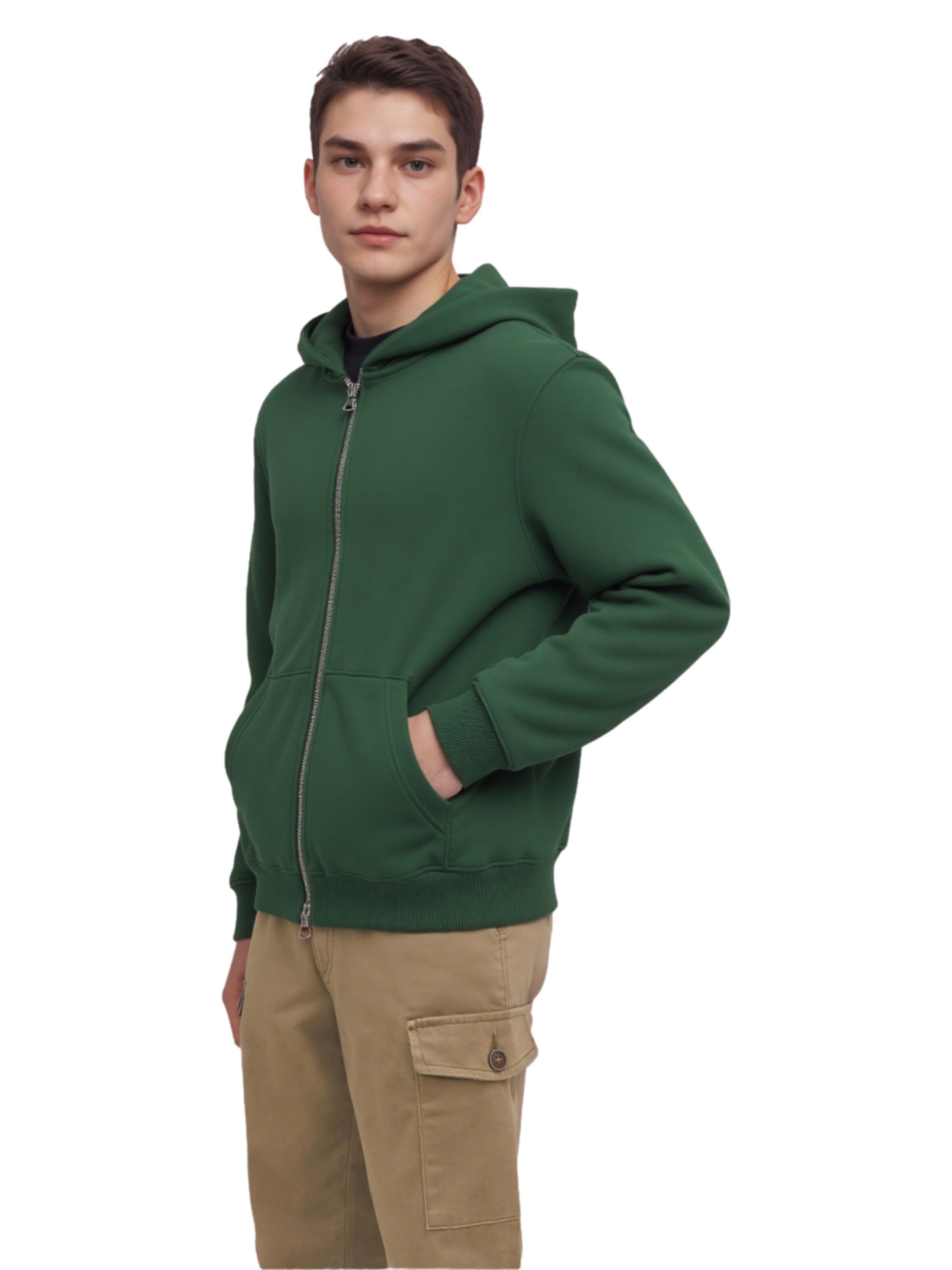 Jack & Jones Junior Sweatvest 'Bedford' in Groen: voorkant
