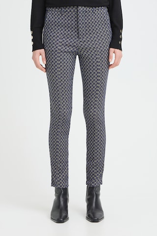 Pulz Skinny Pleated Pants 'PZCally' in Blue: front