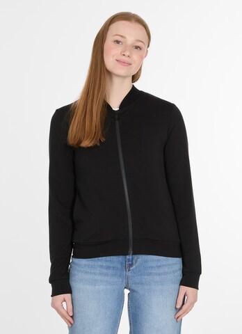 Ragwear Zip-Up Hoodie in Black: front