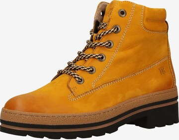 Paul Green Lace-Up Ankle Boots in Yellow: front