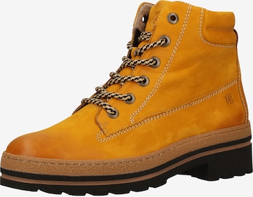 Paul Green Lace-Up Ankle Boots in Yellow: front