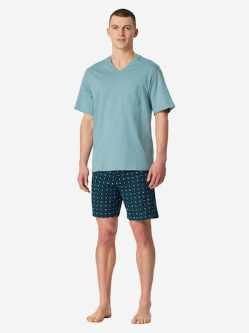 SCHIESSER Short Pajamas 'Comfort Essentials' in Blue