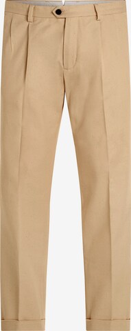 TOMMY HILFIGER Tapered Pleated Pants 'Hampton' in Beige: front