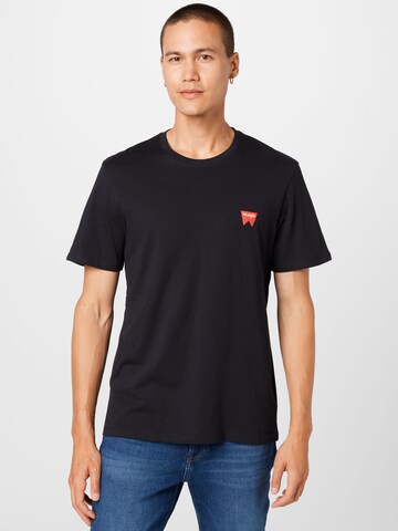 WRANGLER T-Shirt 'Sign Off' in Schwarz: predná strana