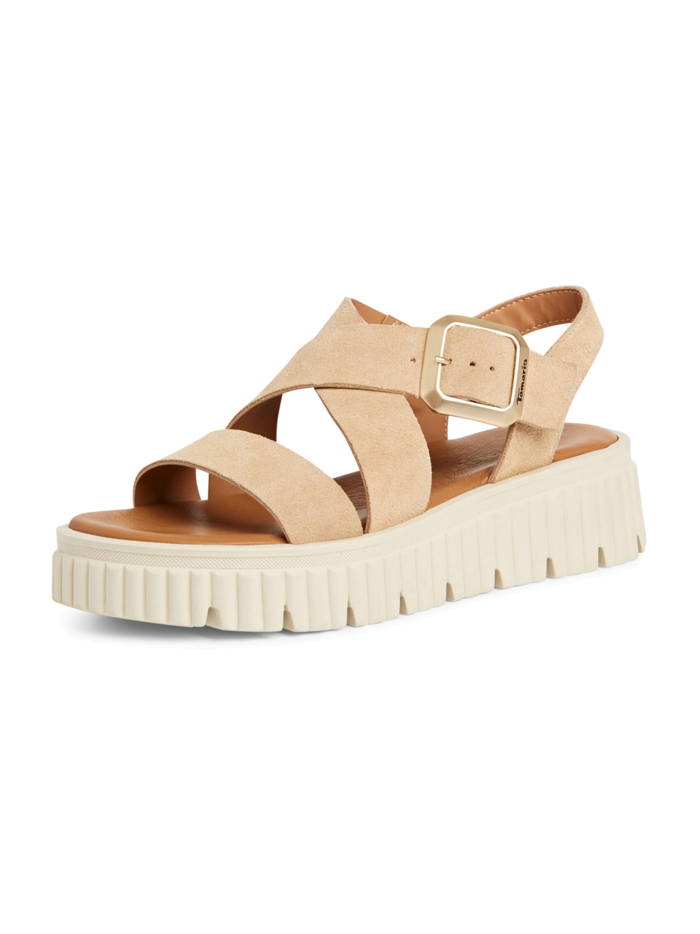 Sandales Tamaris en beige : devant