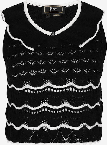 juoda faina Megzta palaidinė be rankovių 'Fashion Look': priekis