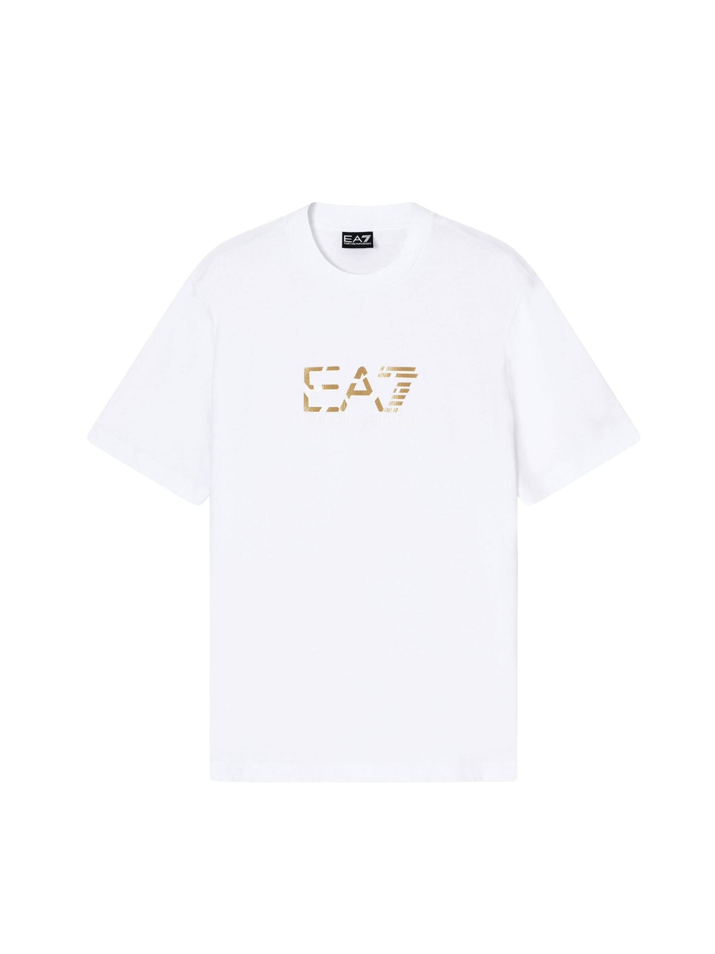 EA7 Emporio Armani Shirt 'EA7 EMPORIO ARMANI JERSEY T-SHIRT T-Shirt e Polo' in White: front