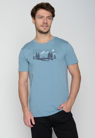 GREENBOMB Shirt 'Bike Mountain Pines' in Blauw: voorkant