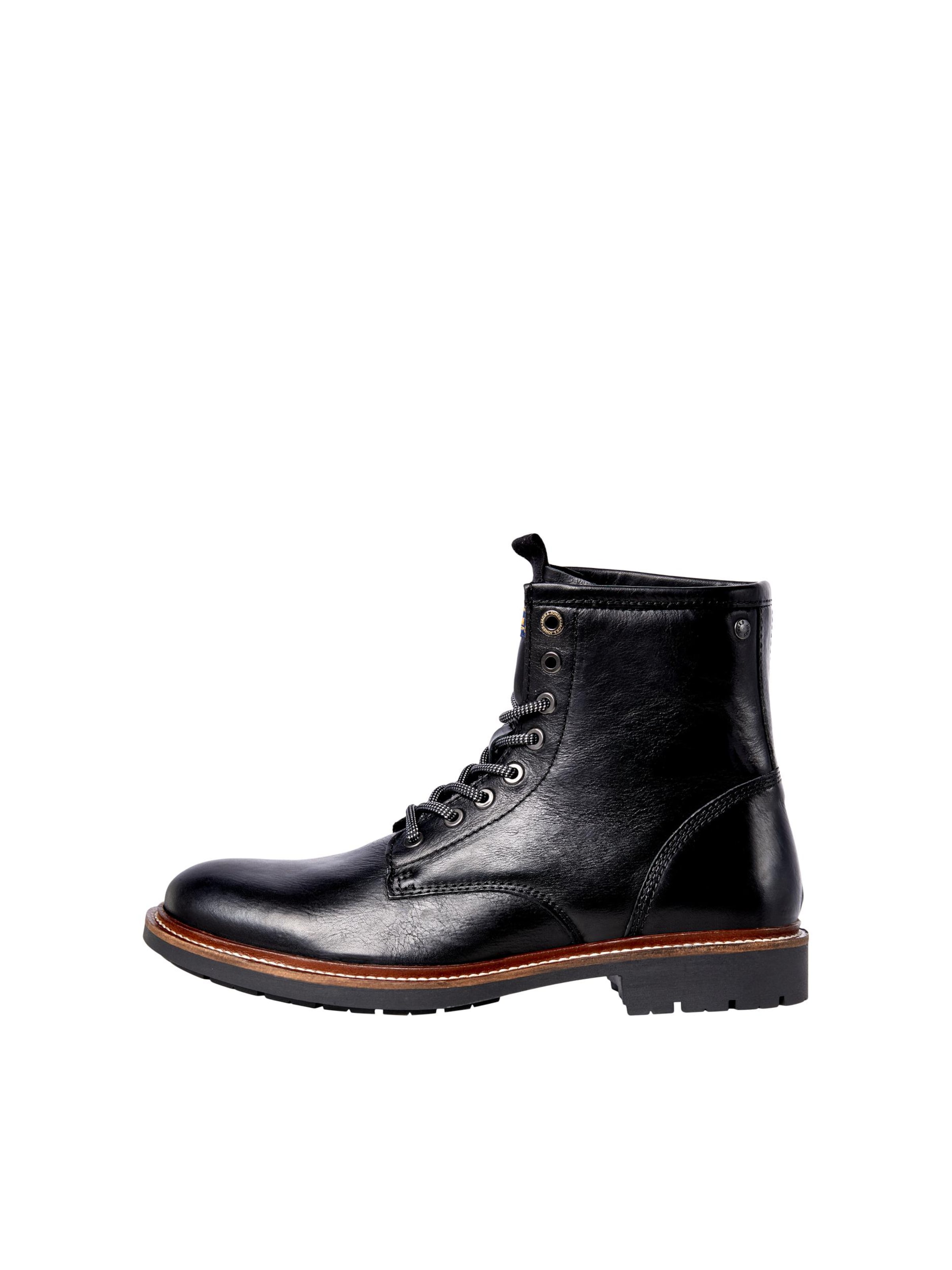 Bottines à lacets 'Tanner' JACK & JONES en noir : devant