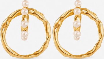 RteRmeNaušnice 'Two-Way Pearl Gold Hoop Earrings' - zlatna boja: prednji dio