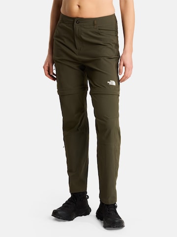 Regular Pantaloni 'W EXPLORATION REG STRAIGHT CONVERTIBLE P' de la THE NORTH FACE pe verde: față