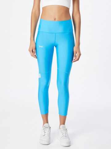 UNDER ARMOUR - Skinny Calças de desporto em azul: frente