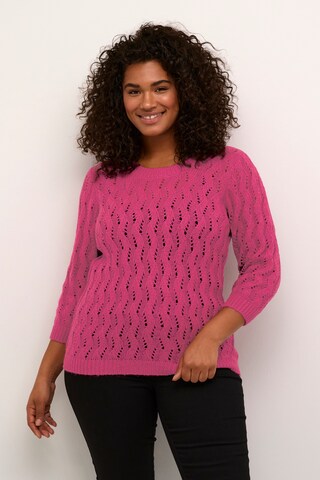 Pullover 'Lana' di KAFFE CURVE in rosa: frontale