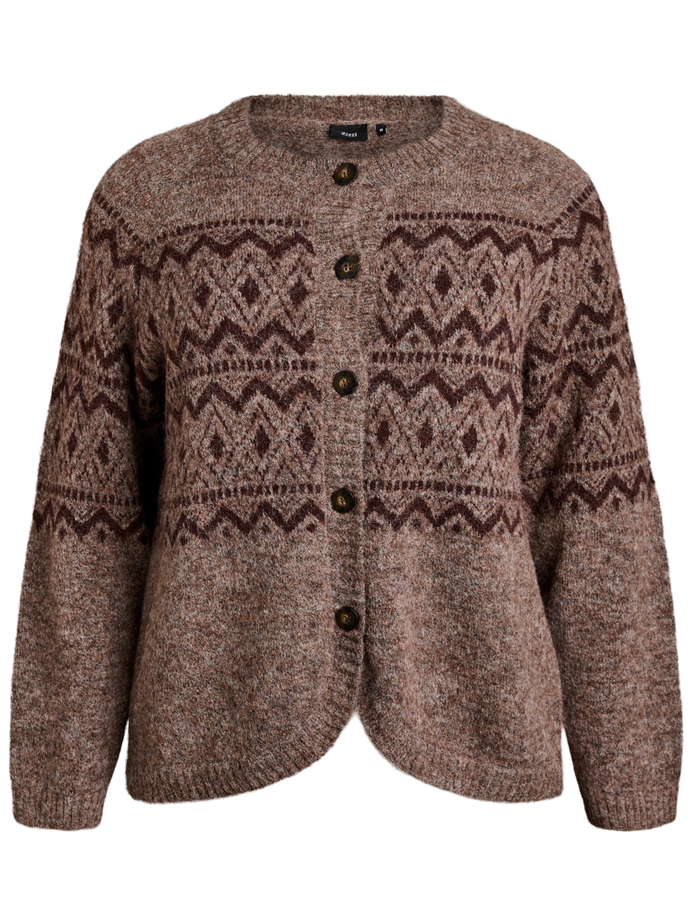 Zizzi Strickjacke in Braun: Vorderseite