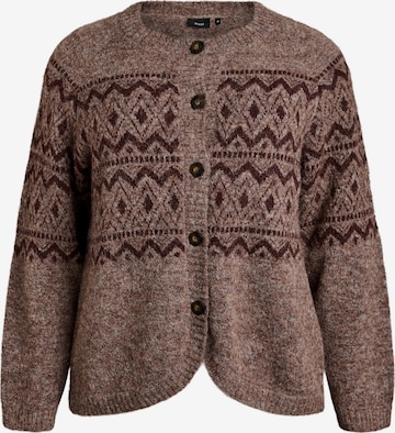 Zizzi Knit Cardigan in Brown: front
