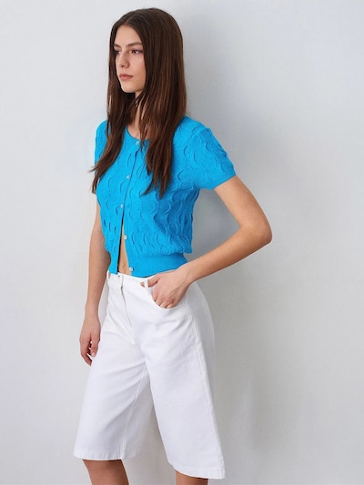 Dilvin Strickjacke 'Strickjacken'‌‌‌ in S-L in cyanblau, Produktansicht