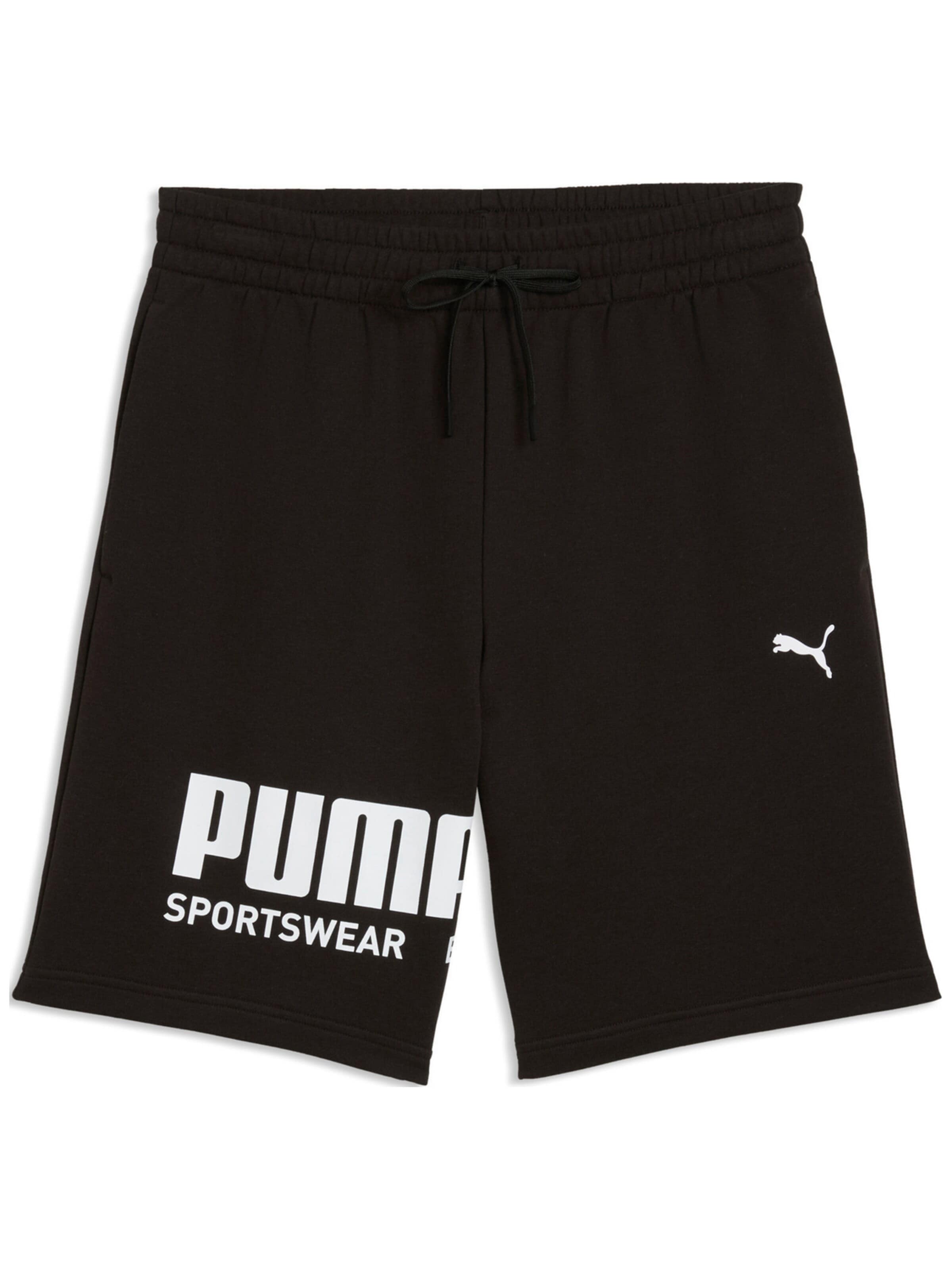 regular Pantaloni sportivi 'Puma Sport Graphic Shorts Tr' di PUMA in nero: frontale