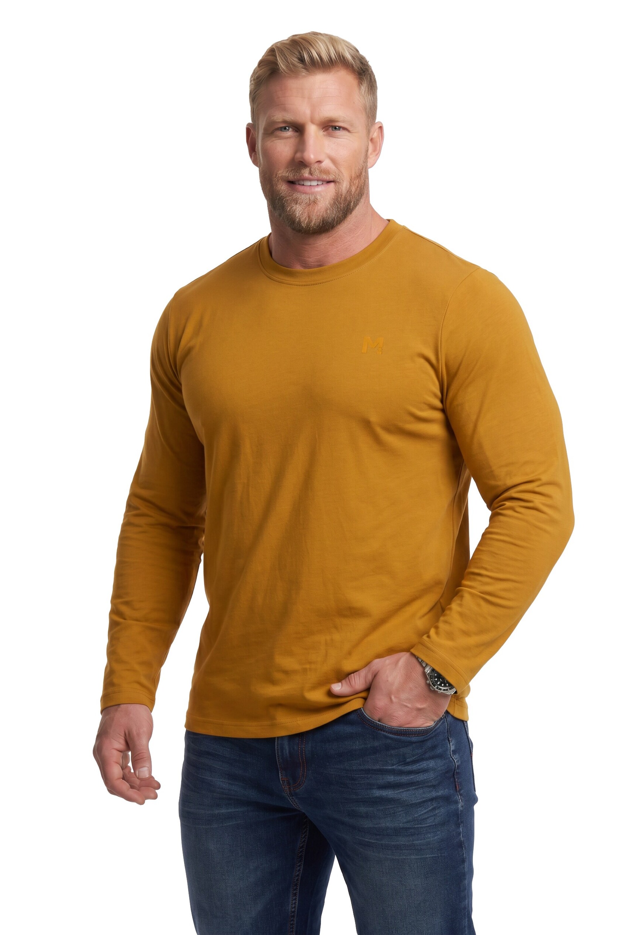 Men Plus Shirt in Beige: front