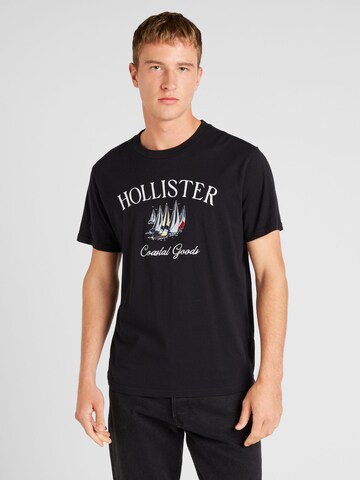 HOLLISTER Shirt 'COASTAL' in Zwart: voorkant
