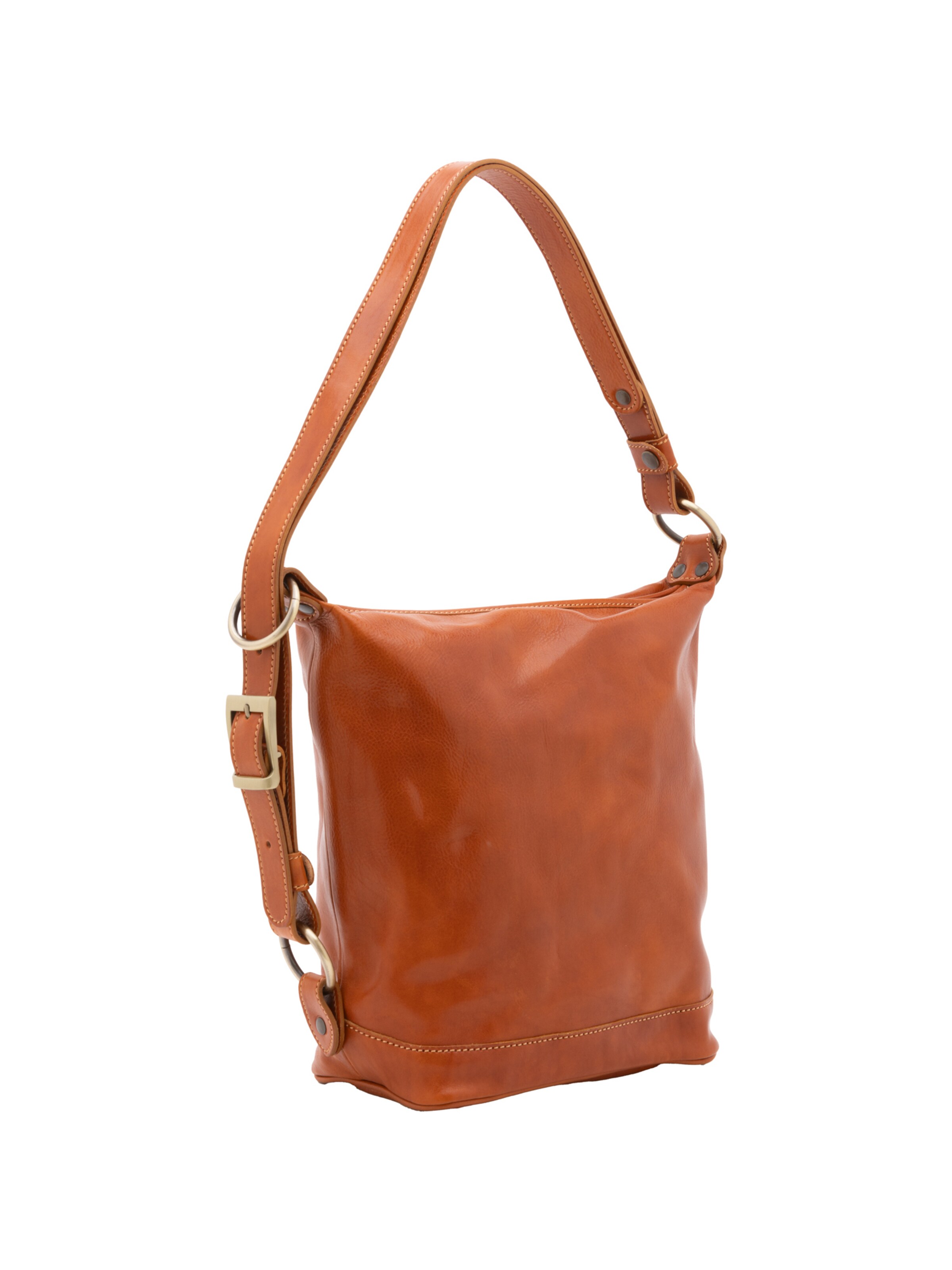 Viola Castellani Handtas in de kleur Cognac, Productweergave