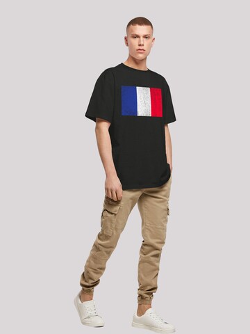 F4NT4STIC Shirt 'France Frankreich Flagge distressed' in Zwart