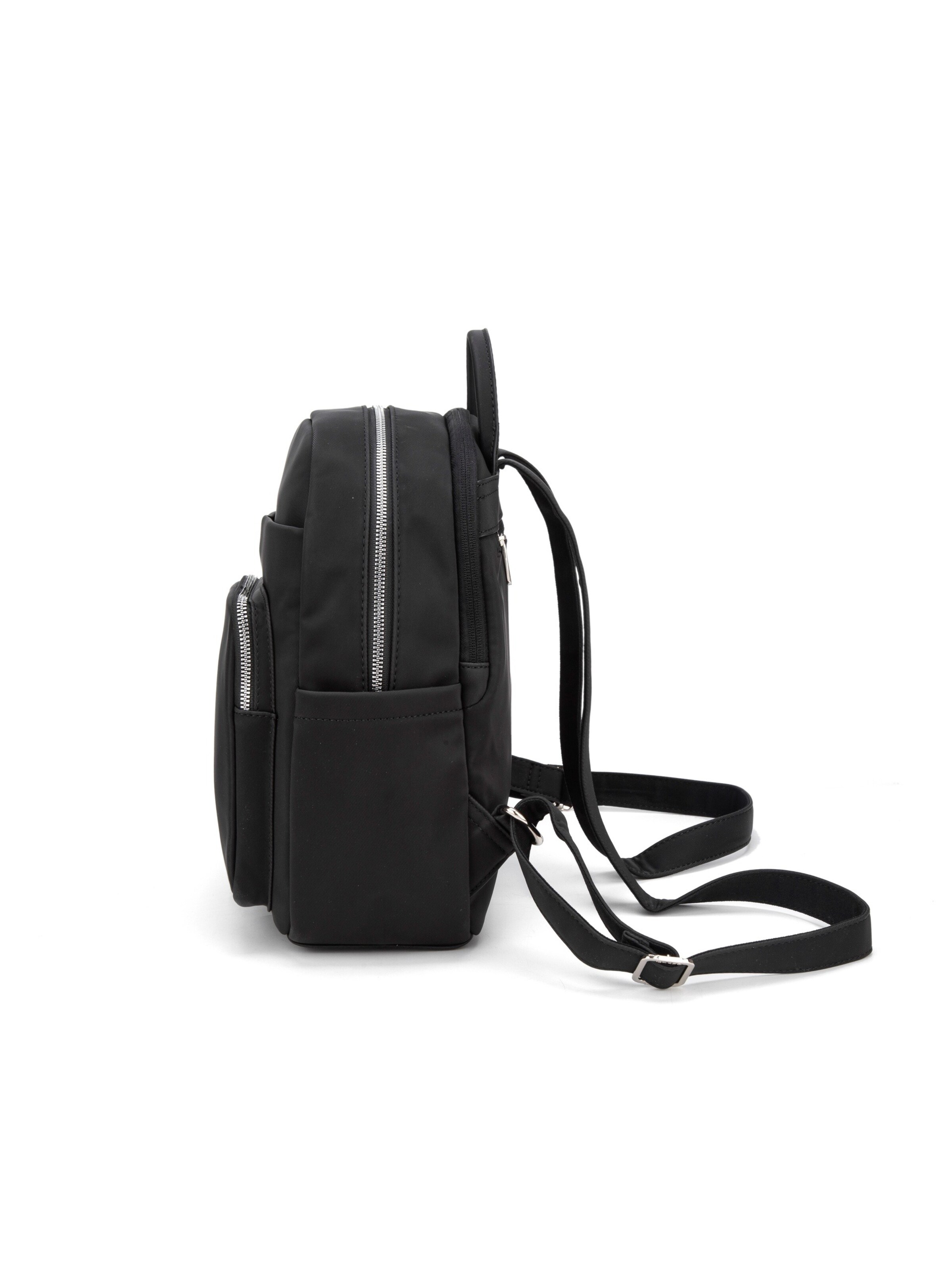 Zaino 'Zaino David Jones Pelle Vegana con Tasca Zip' di David Jones in nero
