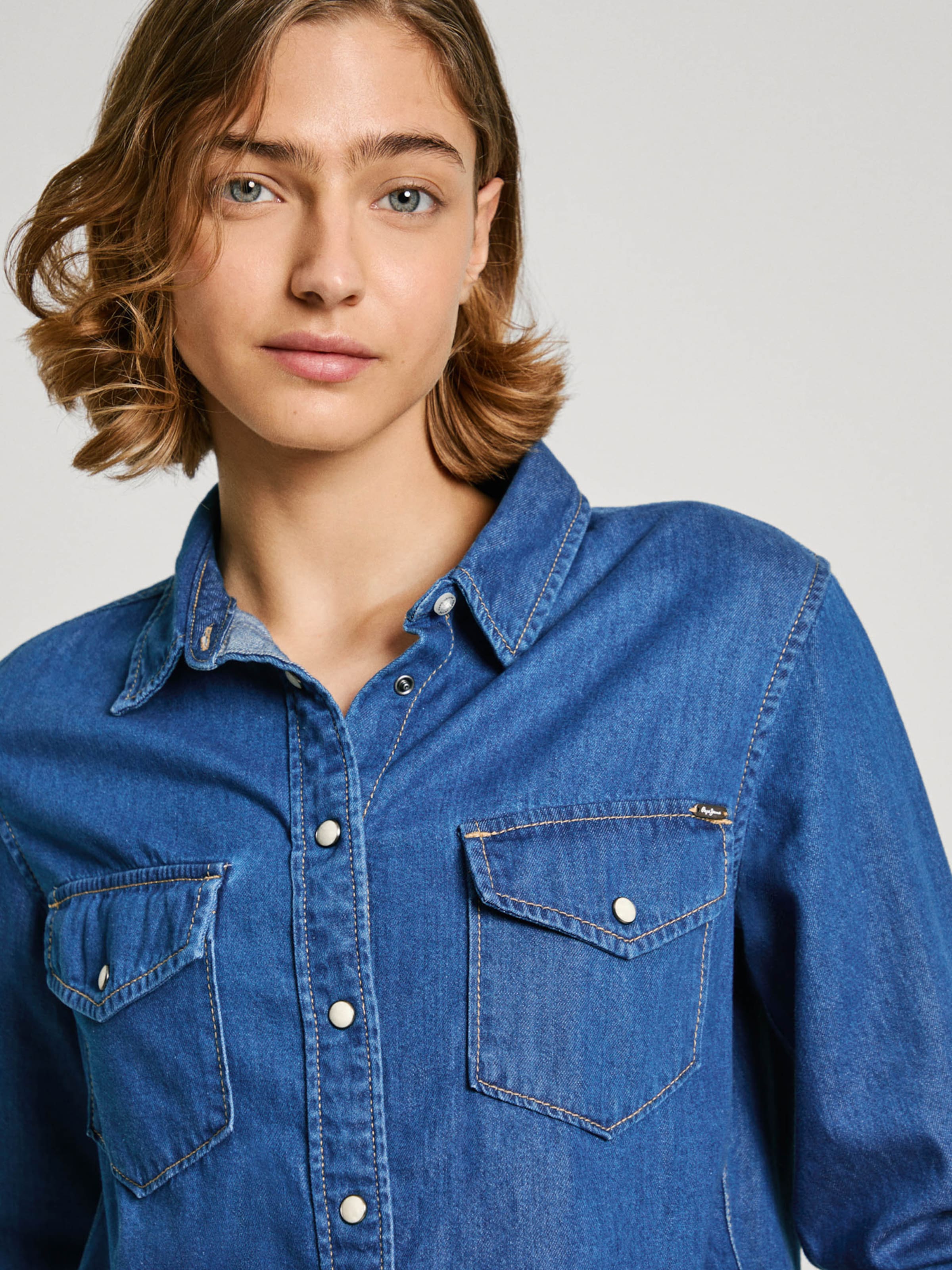 Pepe Jeans Paiton Camicia Corta Donna, Scollo A V, Volant, Vestibilità Crop, In Voile Leggero