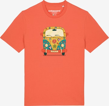 Watapparel Shirt ' Hippies Bus ' in Oranje: voorkant