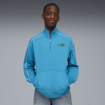 PUMA Sports sweatshirt 'Super PUMA T7' in Blue: front