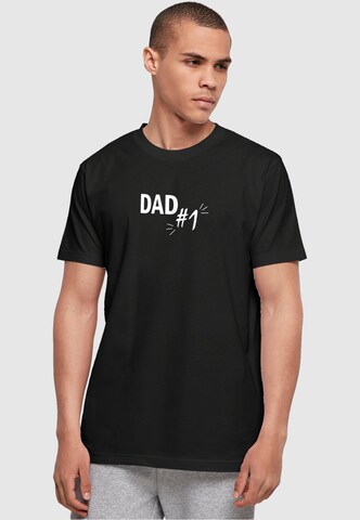 Maglietta 'Fathers Day - Dad Number 1' di Merchcode in nero: frontale