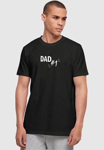 Merchcode Shirt 'Fathers Day - Dad Number 1' in Zwart: voorkant