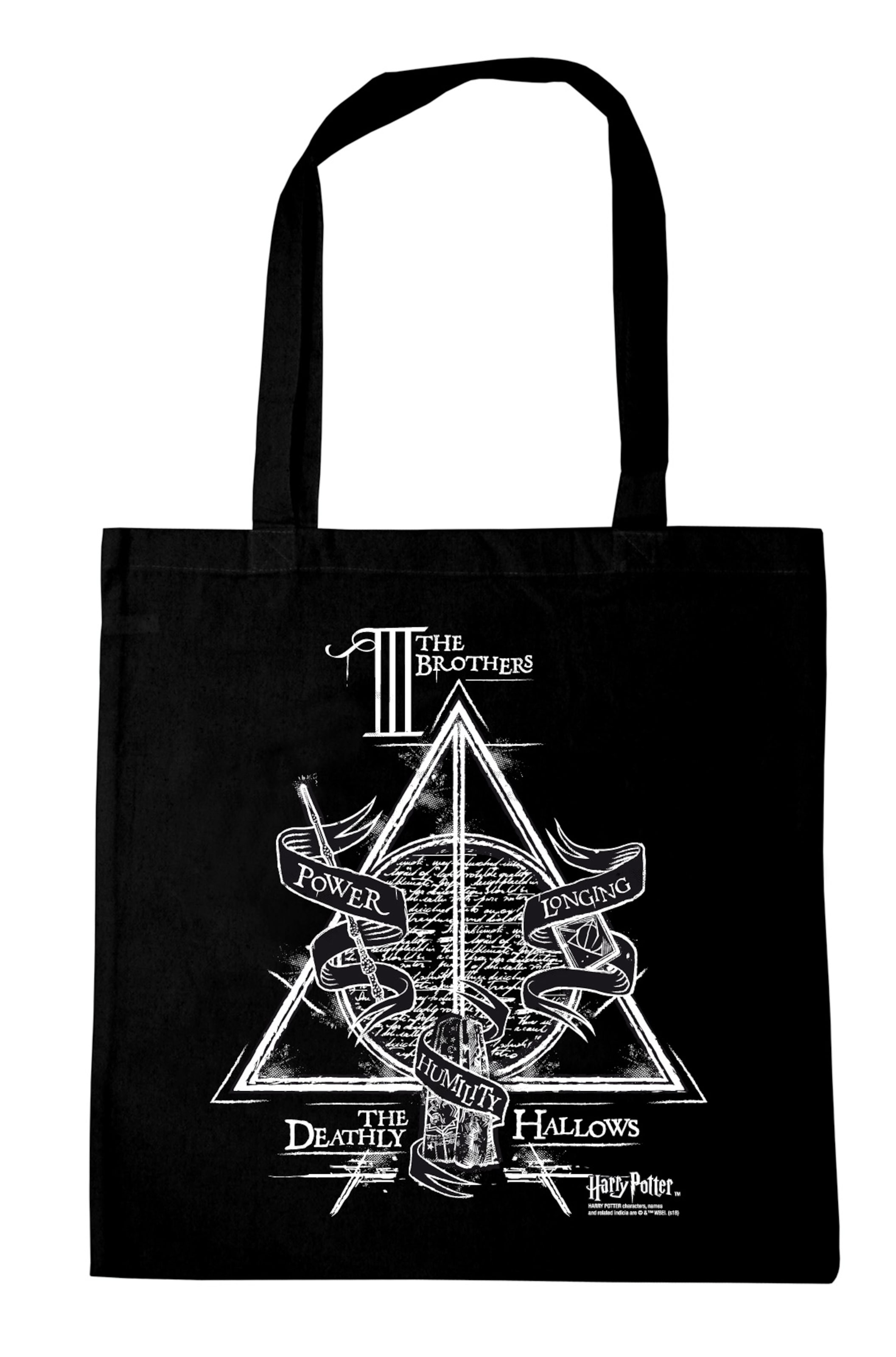 LOGOSHIRT Shopper 'The Three Brothers' in Black: front