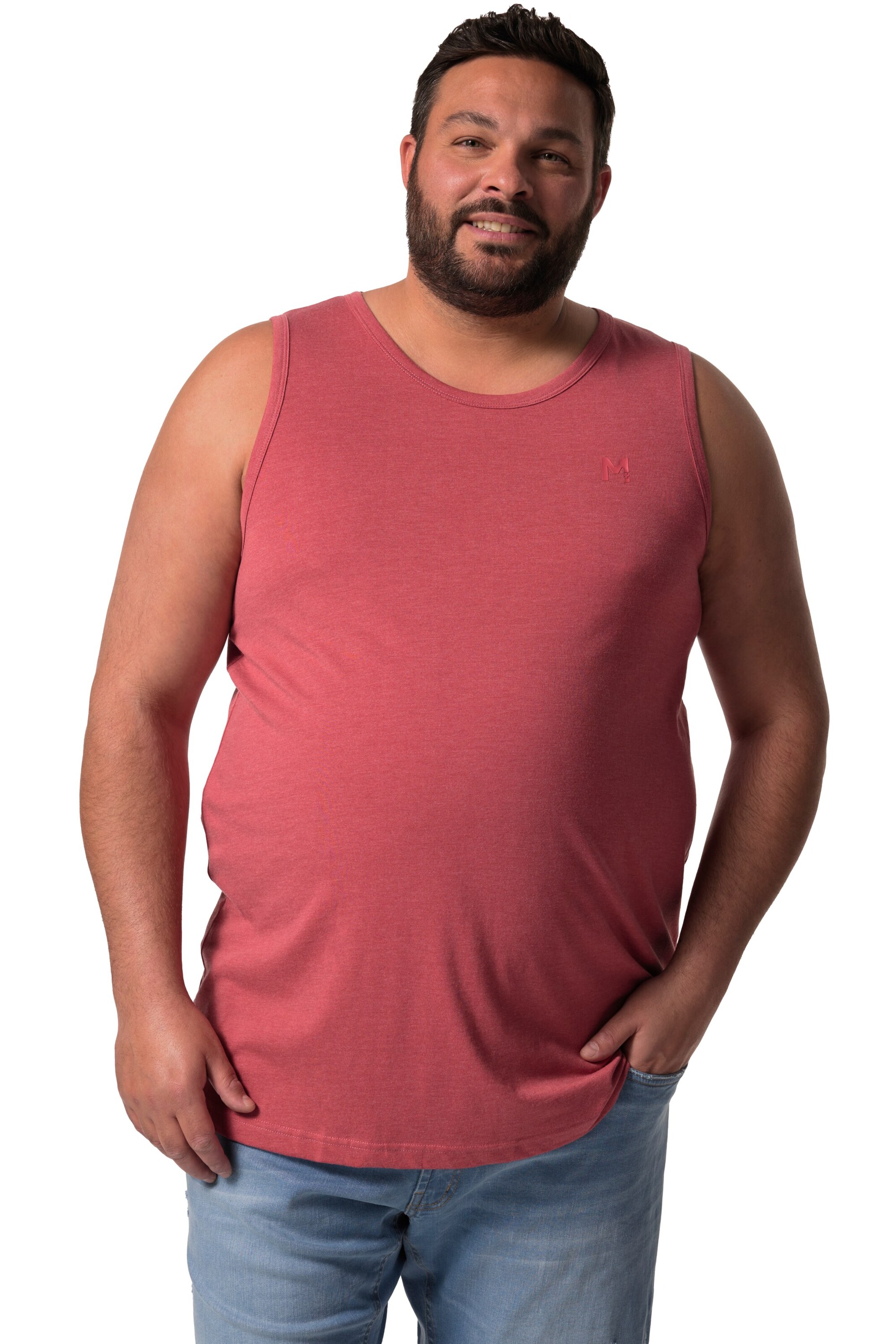 Men Plus Tank Top in Pink: Vorderseite