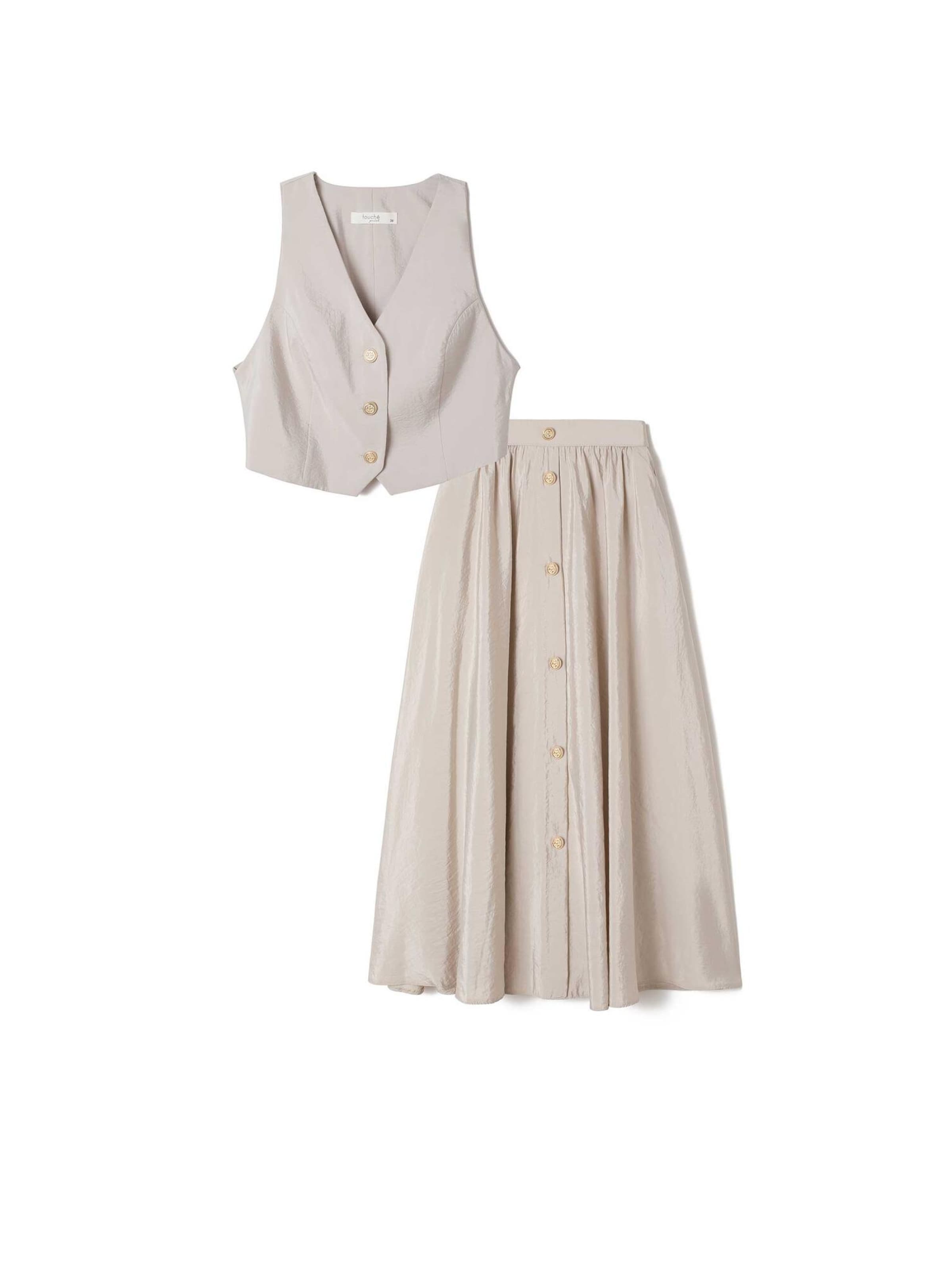 Touche Prive Kostuum in Grijs: voorkant