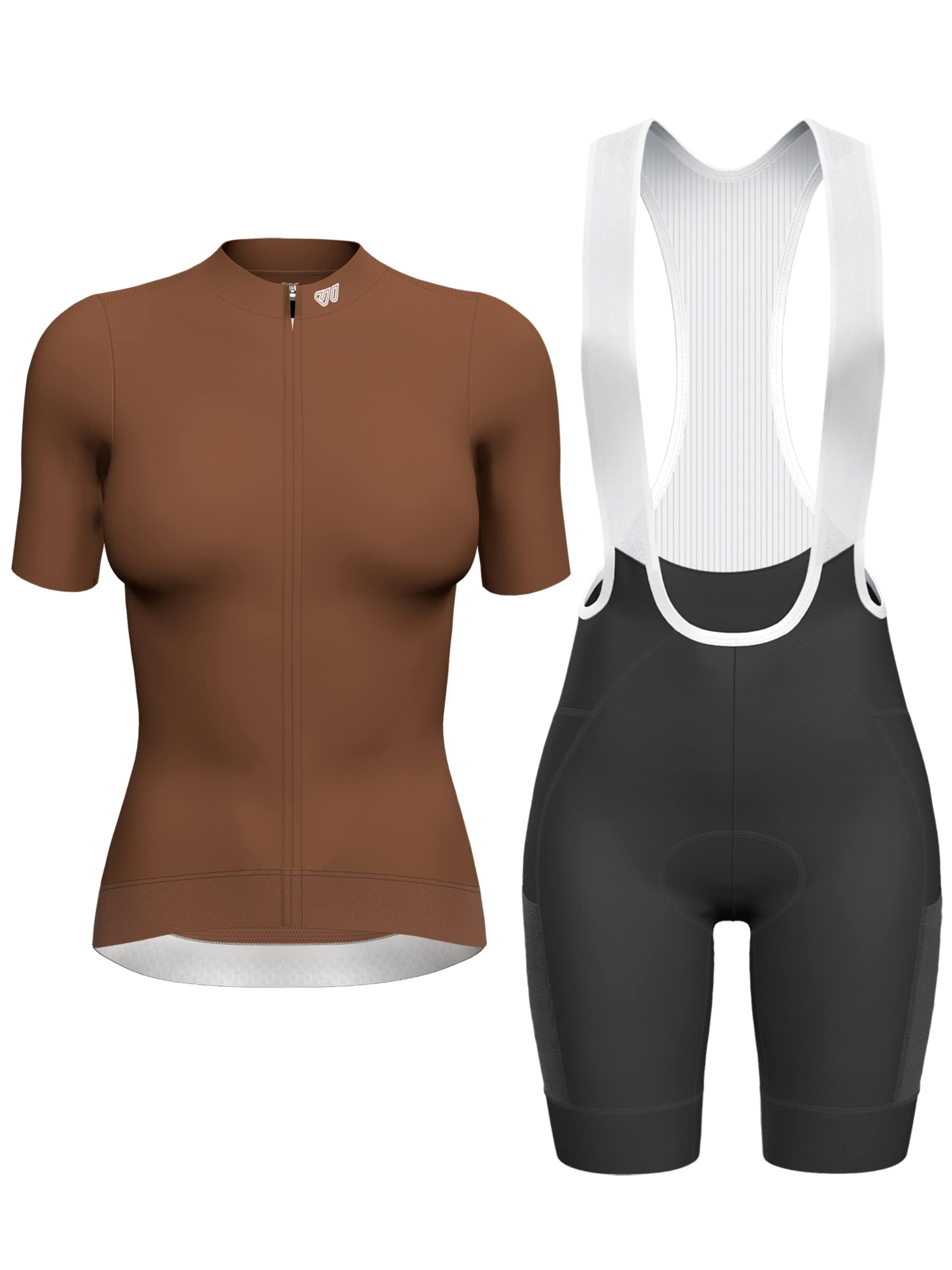 WULIBIKE Sweatsuit 'Wulibike Radsport-Set 'Aero Contour' in Braun/Schwarz' in Brown: front
