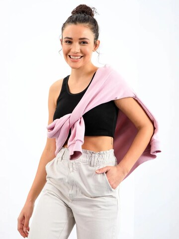Tommy Life Top 'Crop Top' in Black