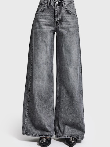 IT'S BASIC Wide leg Jeans 'ELENA Palazzo Mid Rise Jeans' in Grijs