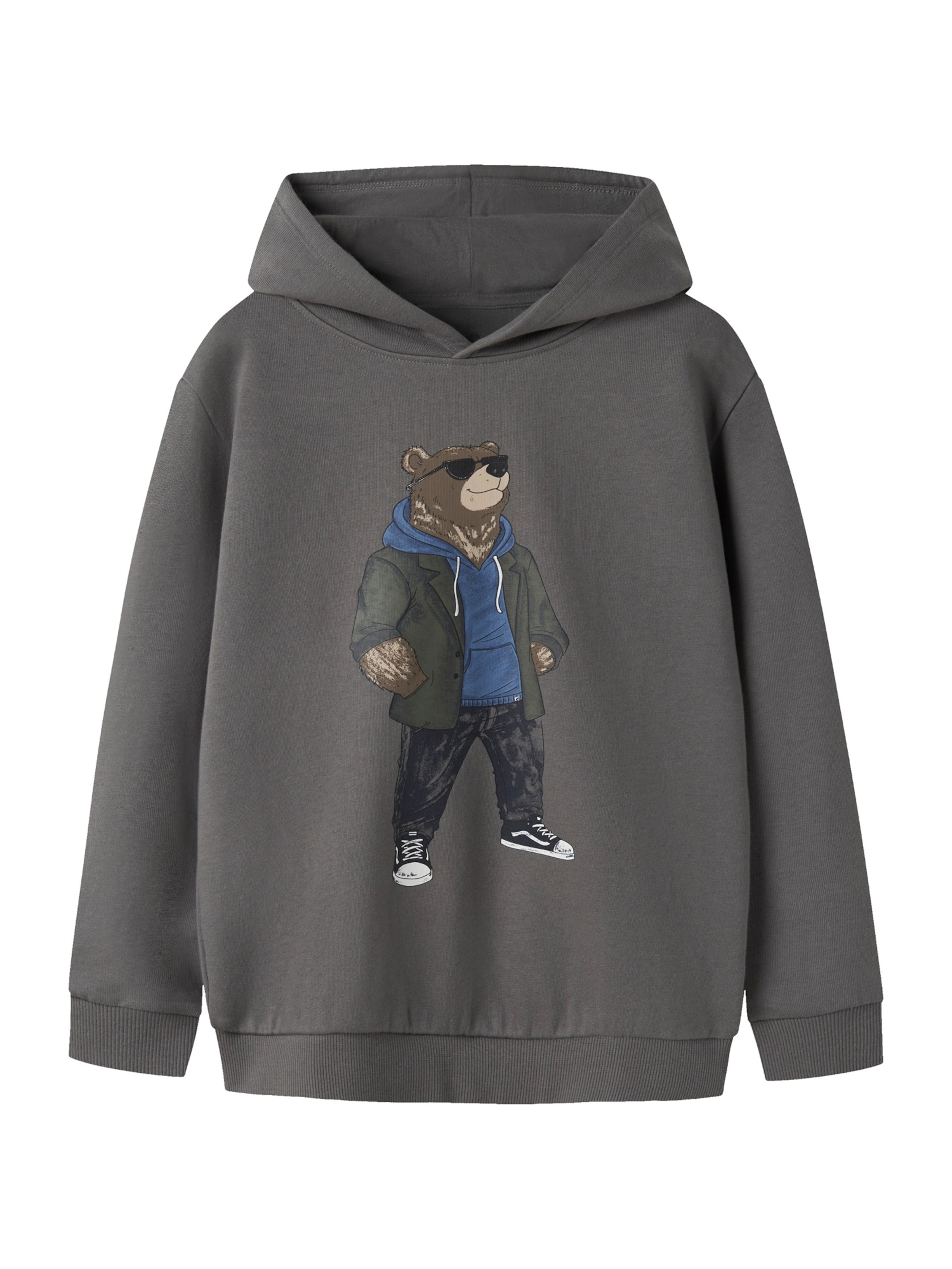 NAME IT Sweatshirt 'NKMRUZ' in Grijs: voorkant