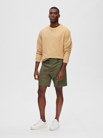 SELECTED HOMME - Regular Calças chino 'CARLTON' em verde