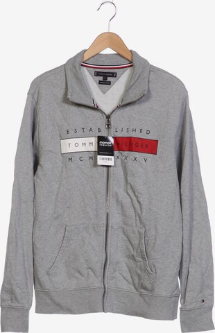 TOMMY HILFIGER Sweatshirt & Zip-Up Hoodie in XL in Grey: front