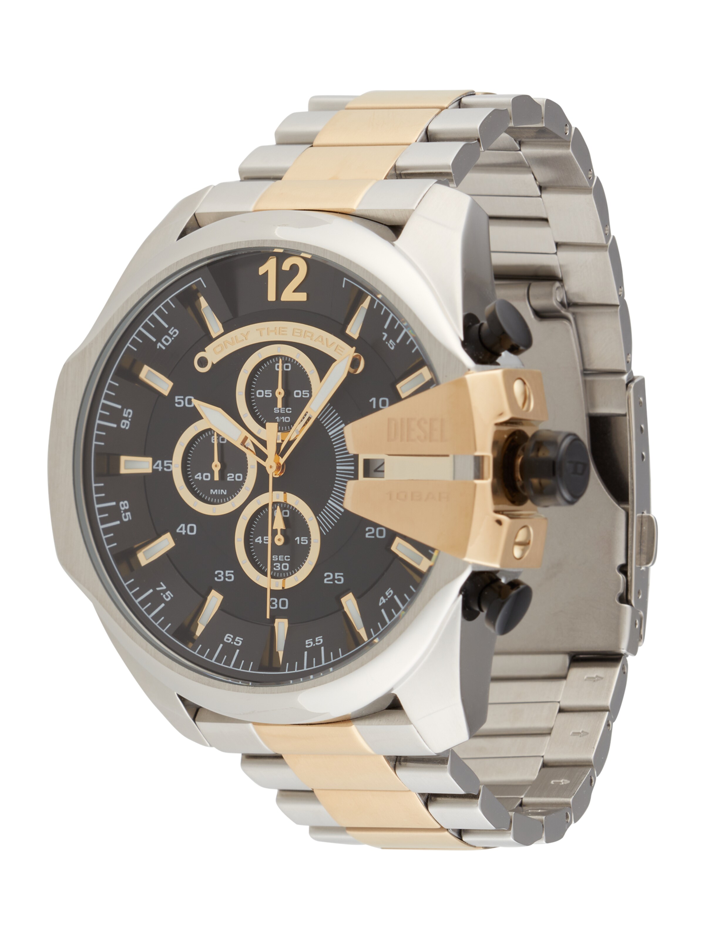 Montre à affichage analogique 'MEGA CHIEF' DIESEL en argent : devant
