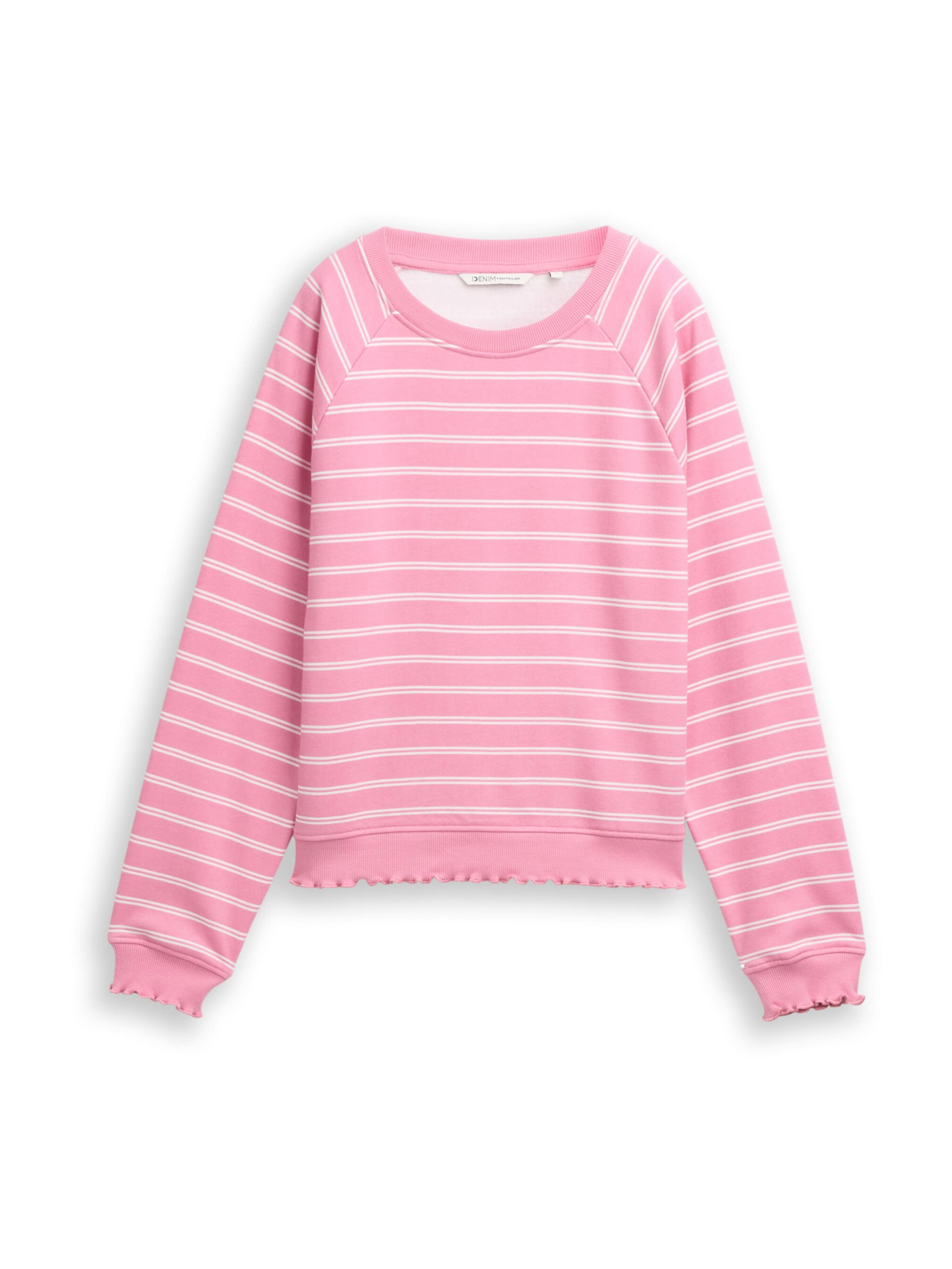 TOM TAILOR DENIMSweater majica - roza boja: prednji dio