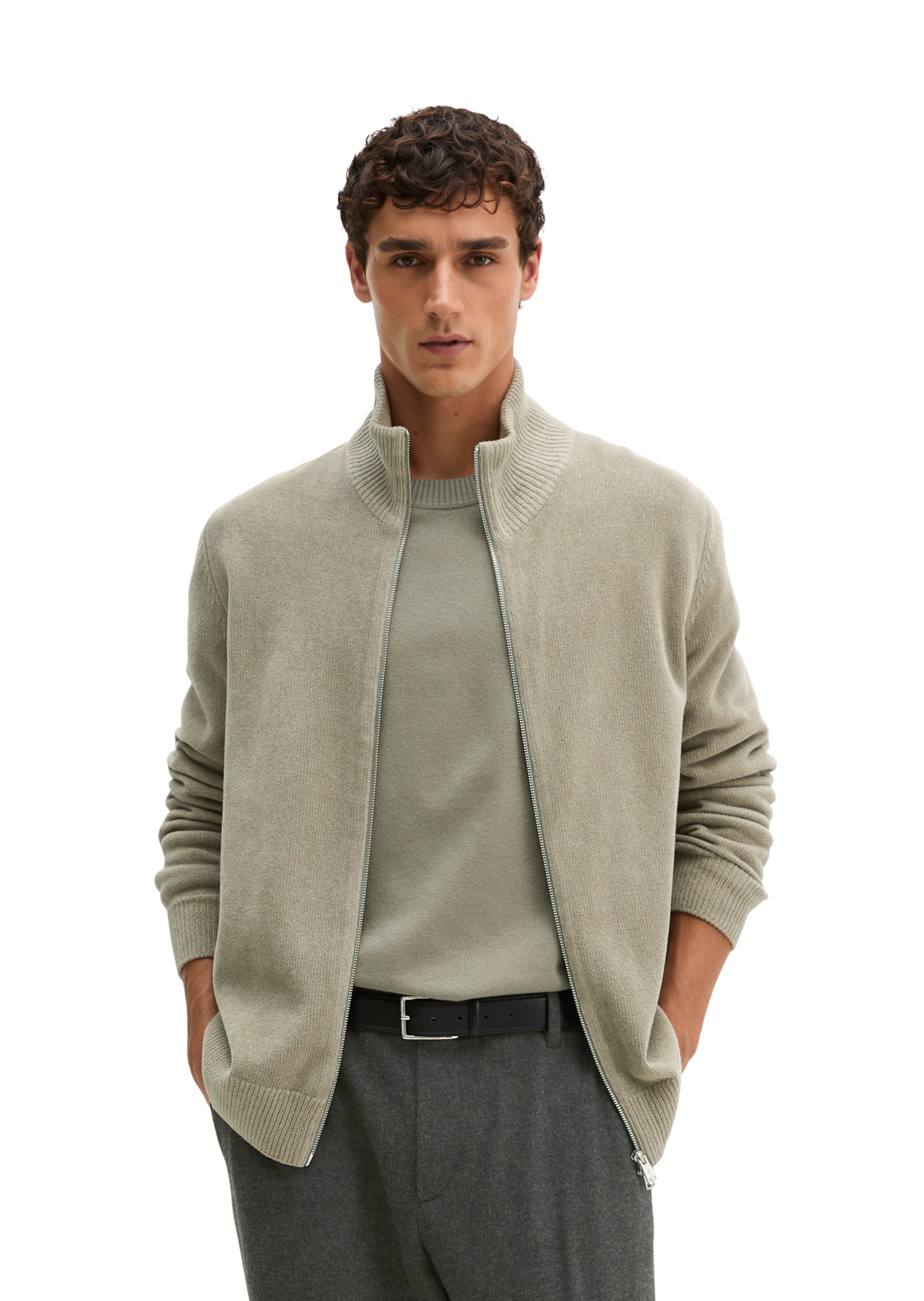 Marc O'Polo Knit Cardigan in Grey: front