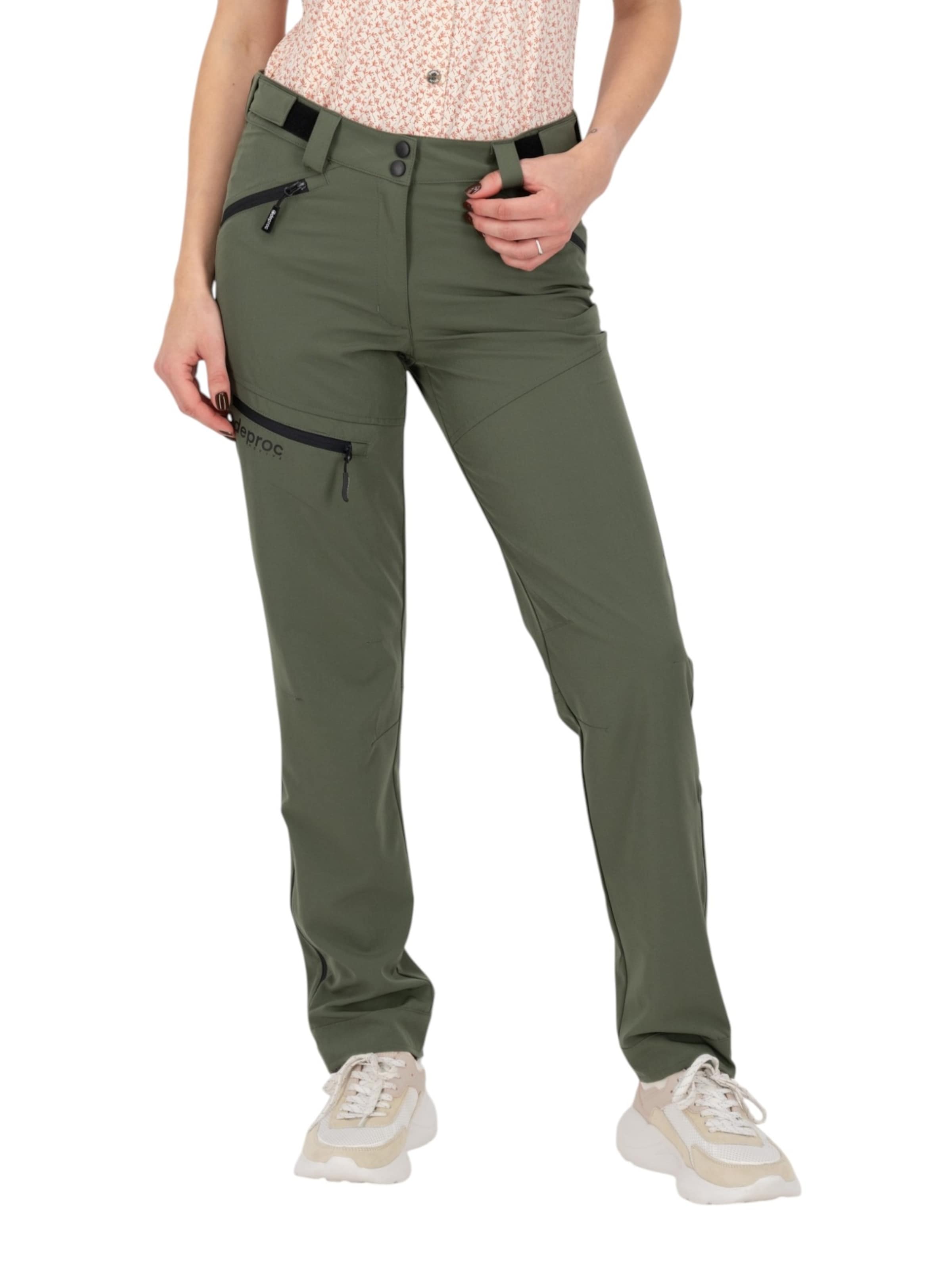 deproc Slimfit Outdoorbroek in Groen: voorkant