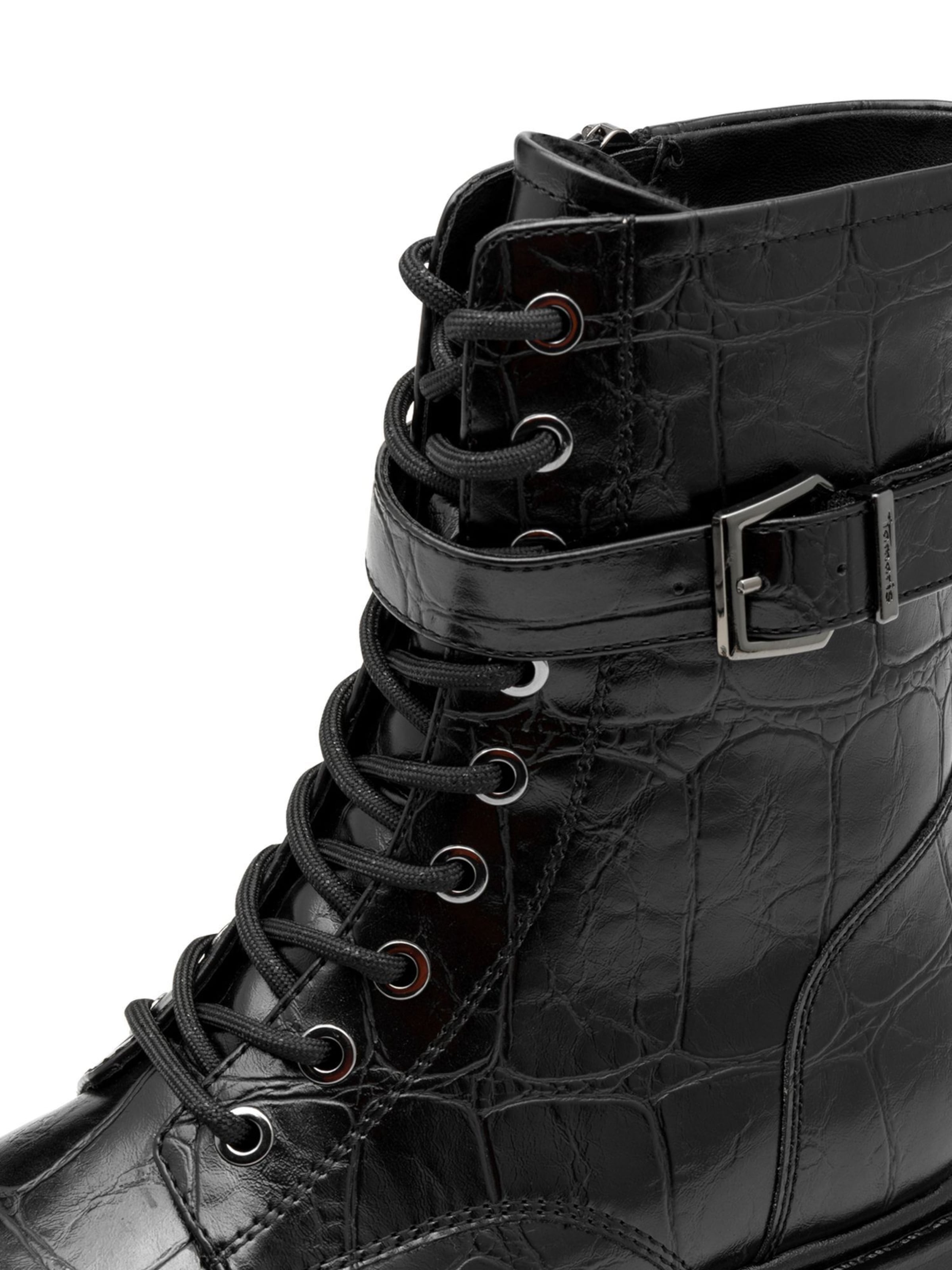 Tamaris Stövlett med snörning i svart