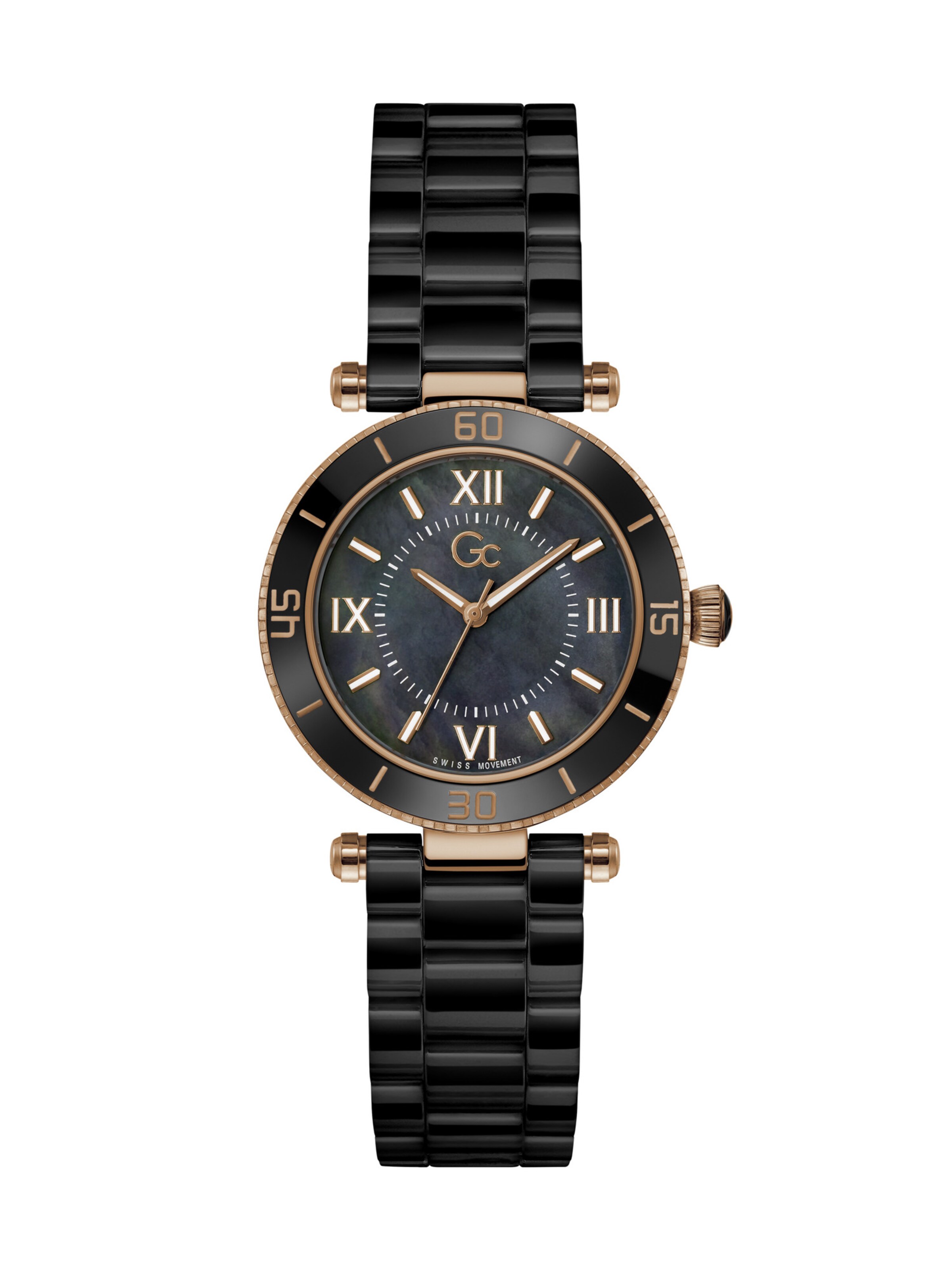 Gc Analoguhr 'Muse ' in Schwarz: Vorderseite