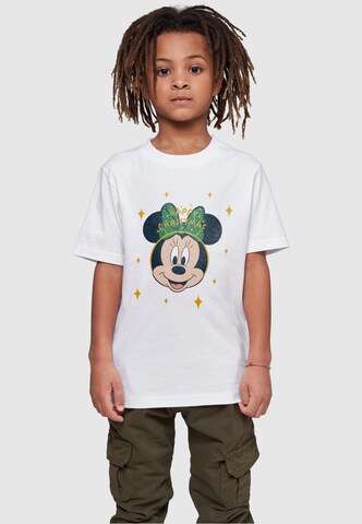 ABSOLUTE CULT Shirt 'Minnie Mouse - Happy Christmas' in Wit: voorkant