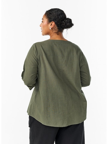 Camicia da donna 'CANANNA' di Zizzi in verde