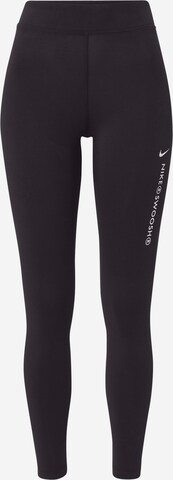 Nike Sportswear Skinny Workout Pants 'Swoosh' in Black: front