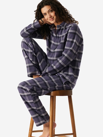SCHIESSER Pyjama ' Selected Premium Warming ' in Blauw